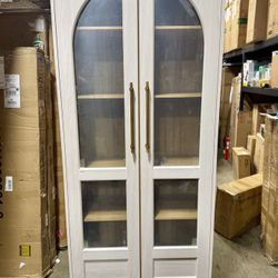 White Oak 71” Tall Tall Arched Cabinet 