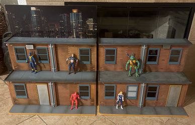 2 NECA DIORAMA & 5 MARVEL TMNT ACTION FIGURE LOT