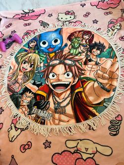 Fairy Tail - soft circle beach towel - characters