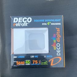 Square Led Ret. Kit 4” White