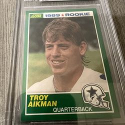 1989 Score Troy Aikman Rookie RC #270 Cowboys BGS 9