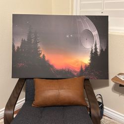Star Wars Death Star Canvas Print Wall Art 36”x24”