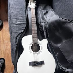 White Acoustic Guitar 