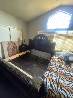 Brown bed frame