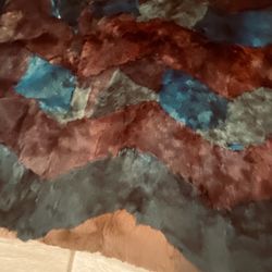 Multicolor Patchwork Faux Fur Blanket