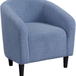 Accent Barrel Chair, Boucle Fabric Club Chair, Furry Sherpa Elegant Armchair with Cozy Soft Padded, Suitable for Living Room Bedroom Reception Room Of