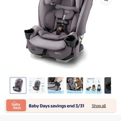 Graco SlimFit LX 3-in-1 Convertible Car Seat, Lilac - nEW