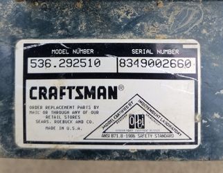 ISO transmission assembly for craftsman cultivator tiller model 536.292510