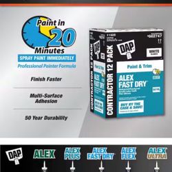 New Alex Fast Dry 10.1 oz. White Acrylic Latex Plus Silicone Caulk (Contractor 12-Pack