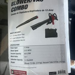  250 Mph Cord Leaf Blower/ Vacuum And Free Weed eater
