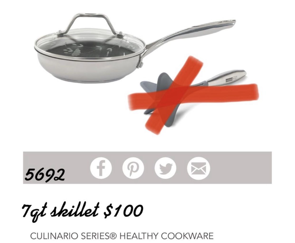 Princess house #5692 non stick 7QT healthy cookware skillet