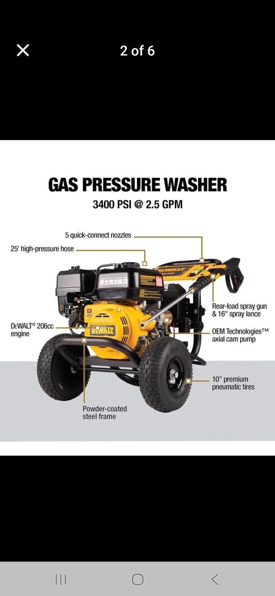 Dewalt Pressure Washer 3400 psi Brand New Never Been Used