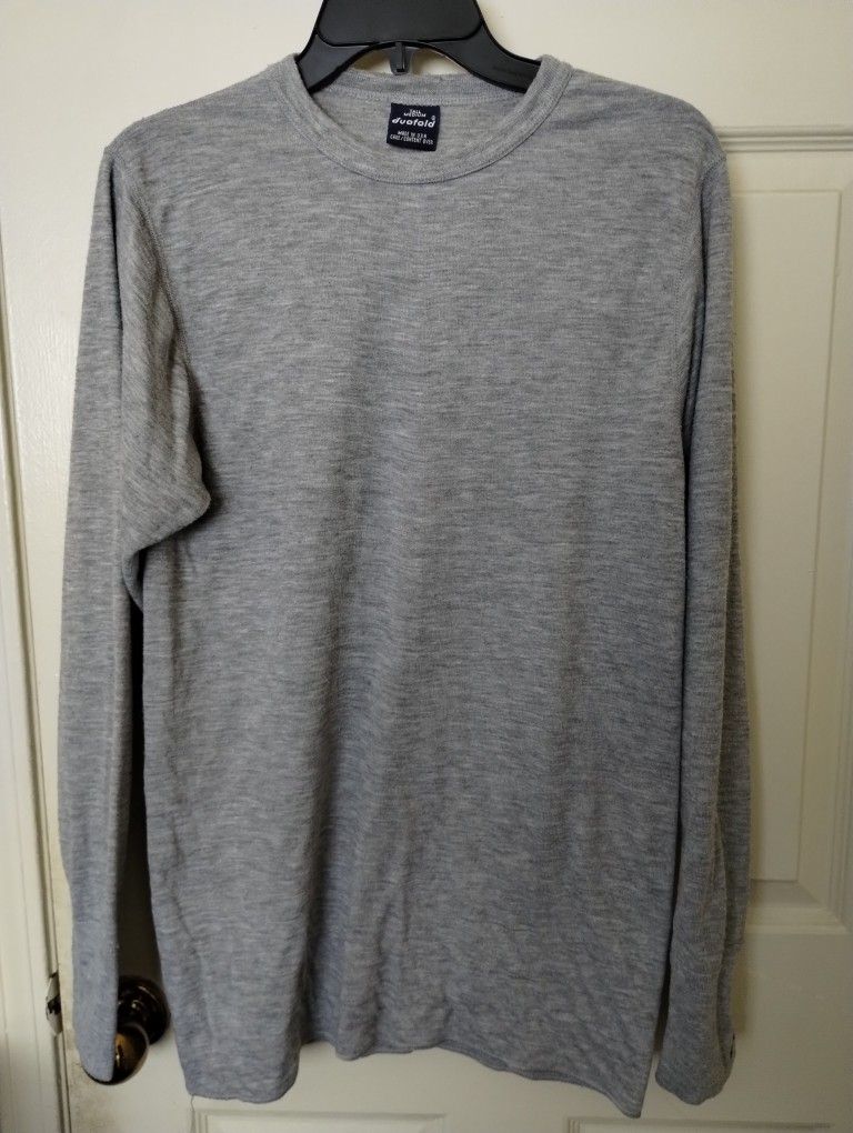 Vintage Duofold Shirt Size Tall Medium Grey Mens Thermal 70s 80s