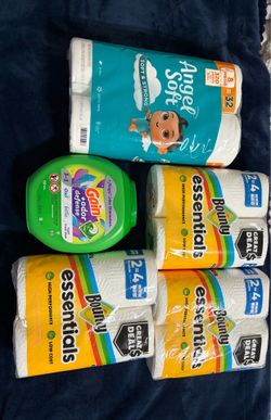Mega Household Essentials Bundle – Angel Soft, Bounty & Gain