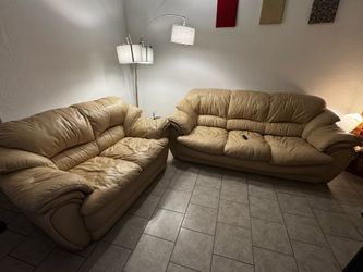 Cream Leather couches