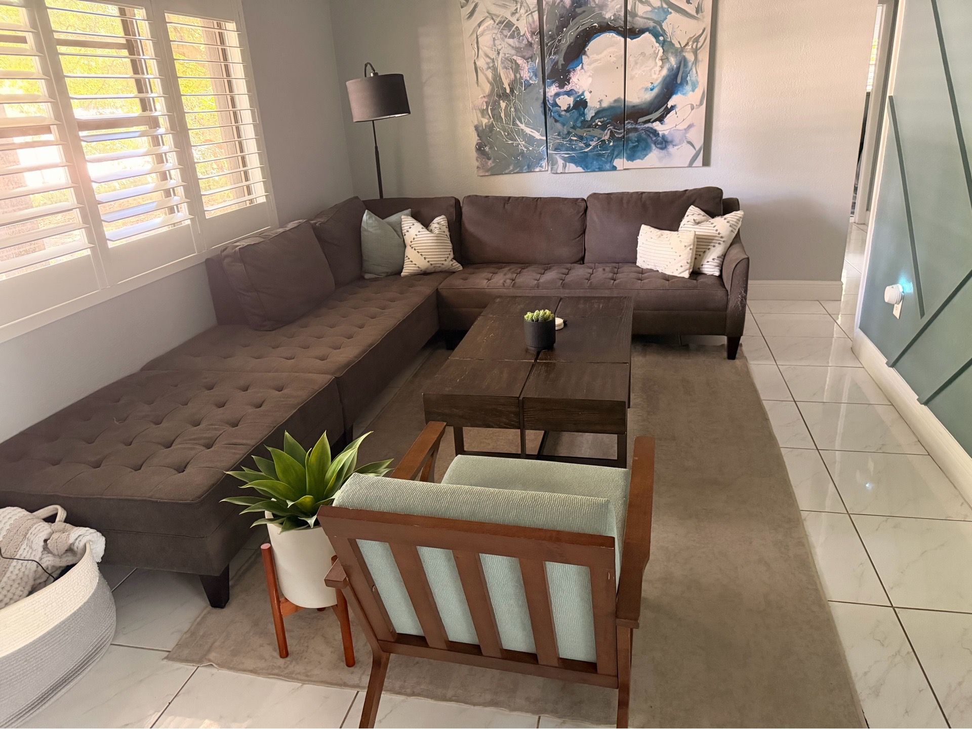 modern tufted sectional sofa (love seat not pictured)