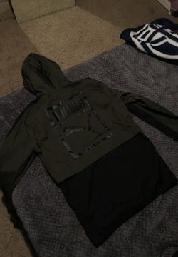 Puma olive green and black windbreaker