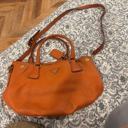 Prada Orange Bucket Bag
