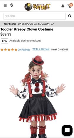 Toddler Creepy Clown Costume