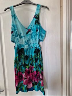 F21 tropical print cut-out dress