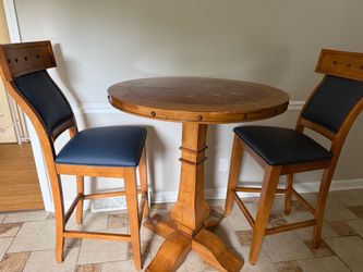 Pub Height Table and 2 Bar Chairs Set