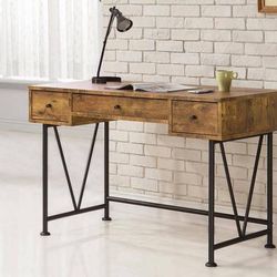 Beautiful Writing Desk In Antique Nutmeg Finish!  Lowest Prices Ever!