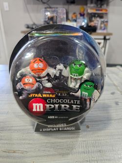 Hasbro Star Wars M&M's Chocolate Mpire Figures Luke Skywalker Princess Leia NIB