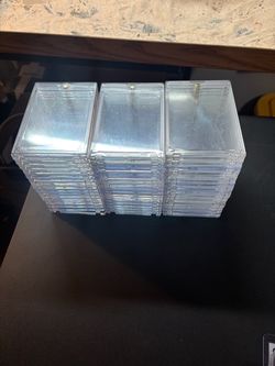 51 Fanatics & Card Addict 35 Point Magnetic Card Holders USED/ Some Cloudy