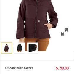 Women's Carhartt Size Large Blackberry Super Deluxe Relax Fit Sherpa Lined Active Jacket
