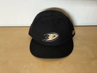 New Era 59FIFTY Anaheim Ducks NHL Black Wool Fitted Hat Size 7 1/2