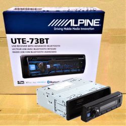 Alpine Single Din Stereo System Bluetooth Mp3 USB Auxiliary Am Fm Radio UTE-73BT 🚨 Payment Options Available 🚨 No Credit Needed 🚨 