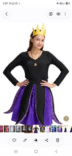 Octopus Costumes Adult Women Halloween Purple Skirt 5PCS Deluxe