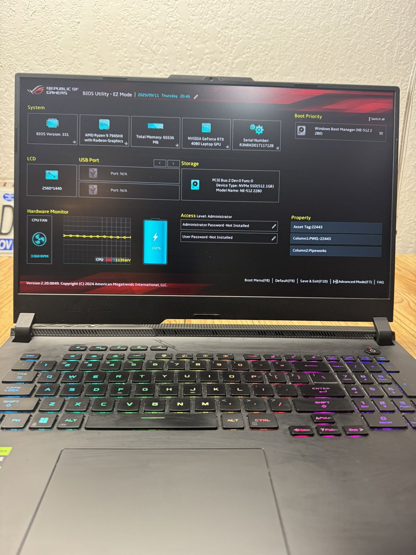 ROG 733 Gaming Laptop 