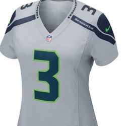 Nike On Field Seattle Seahawks Russell Wilson Jersey #3 Gray Women's Size Small Or Medium