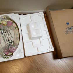 Avon Springtime 3D Platter Duckling Pink Morning Glory Flowers 2001