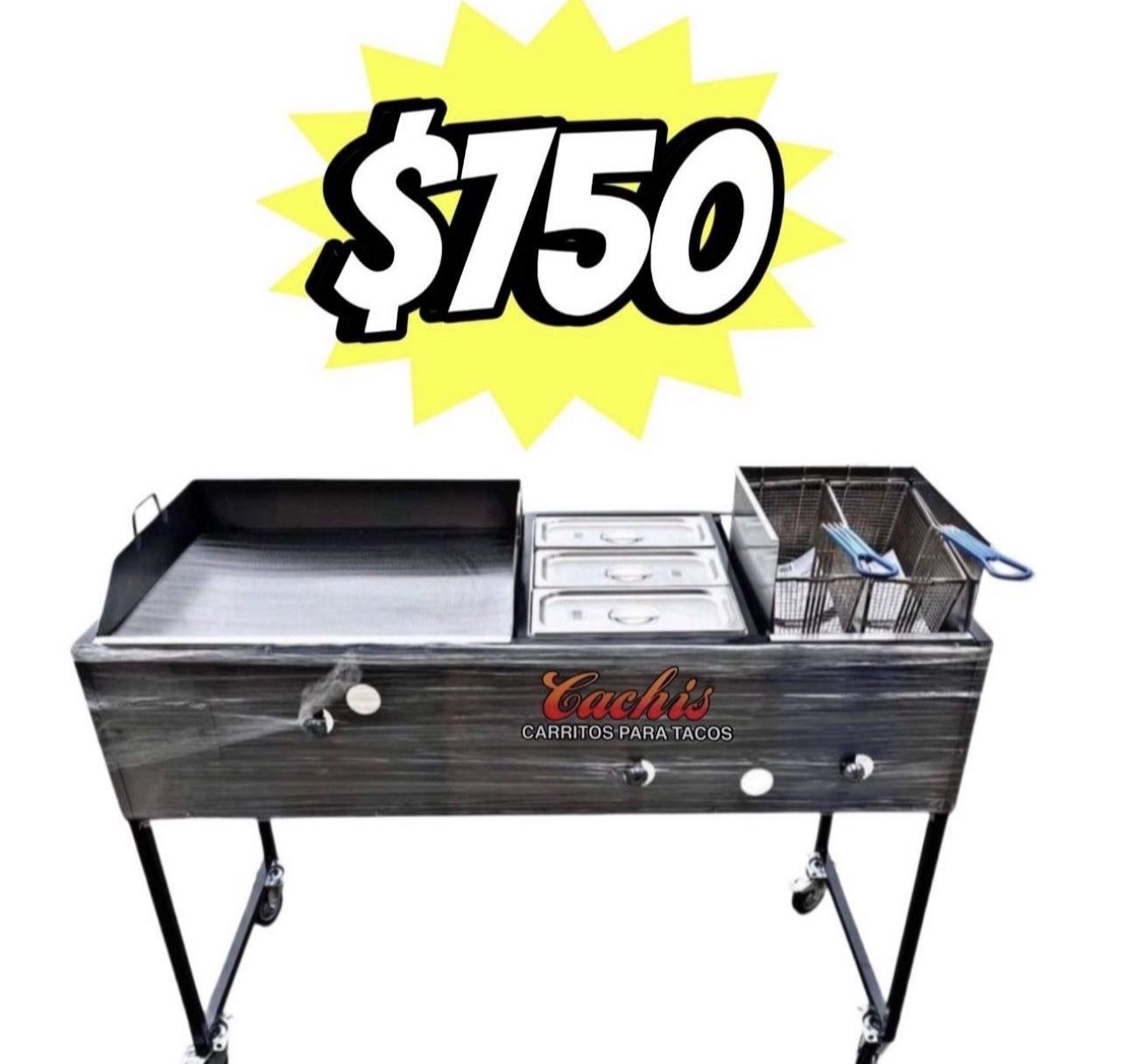 24" Griddle With 3 Warming Trays And Deep Fryer | Includes Hose With Regulator And 2 Baskets