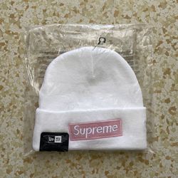 Supreme Box Logo Beanie White Pink FW25 2025 BOGO