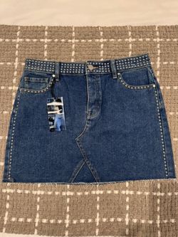 Kendal + Kylie Studded Denim Skirt