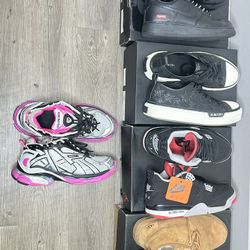 Supreme Black AF1 90,  Amiri Stars Court Low 340, Jordan 4 Retro Bred 280, Balenciaga Runner 380, Men's UGGS LOW 50.. All SIZE 10 