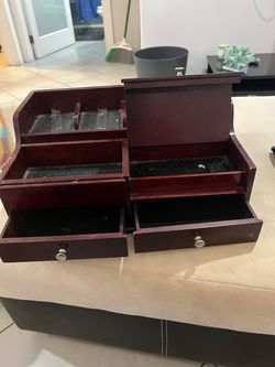 Wooden Jewelry Box with Drawers