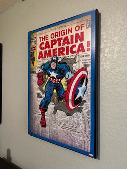 Marvel Captain America Comic Cover Framed Wall Art