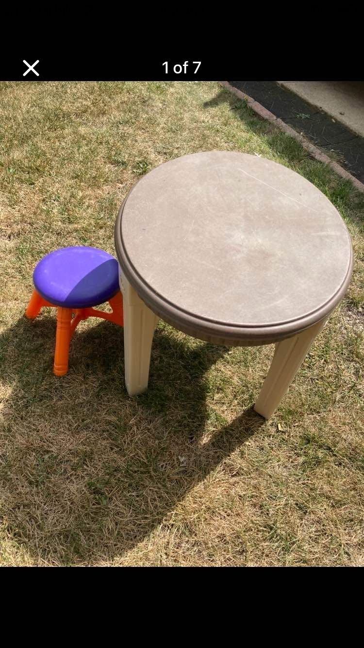 Kids Table With A Stool