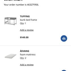 IKEA Bunk Bed w/ 2 Twin Mattresses – Complete Set