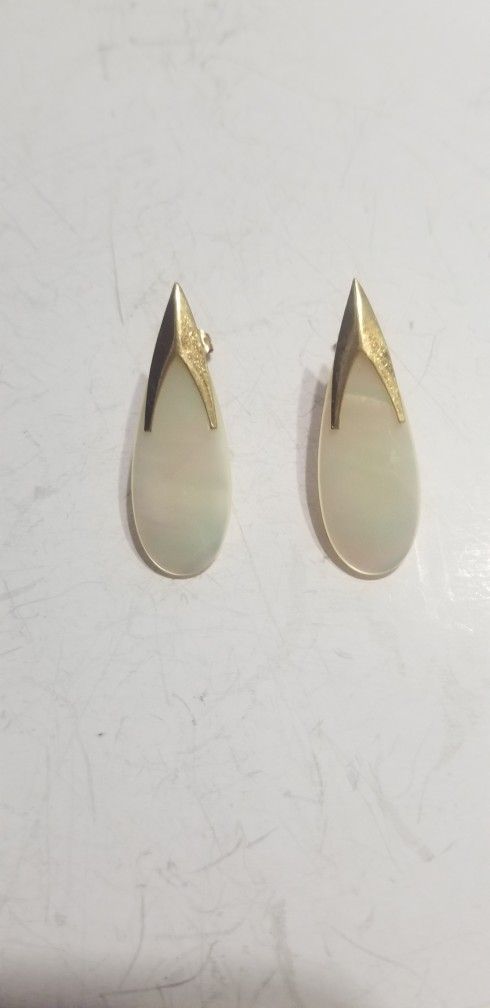 14 karat gold and Mother of pearl earring,All Products : American Fashion Style Bags On Sale