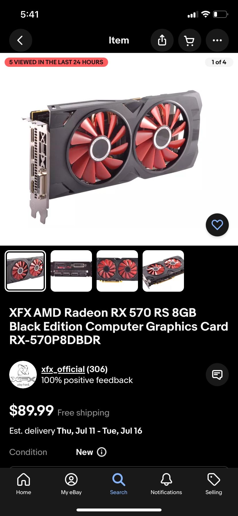 Radeon 570 RS XXX Edition Gaming Gpu