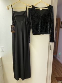 Black And Hunter Green 2 Piece Dress