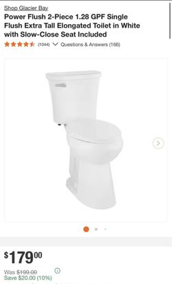 Glacier Bay Power Flush 2-Piece Elongated Toilet