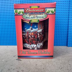 NIP Budweiser Holiday Stein 2003 Clydesdales "Old Towne Holiday"