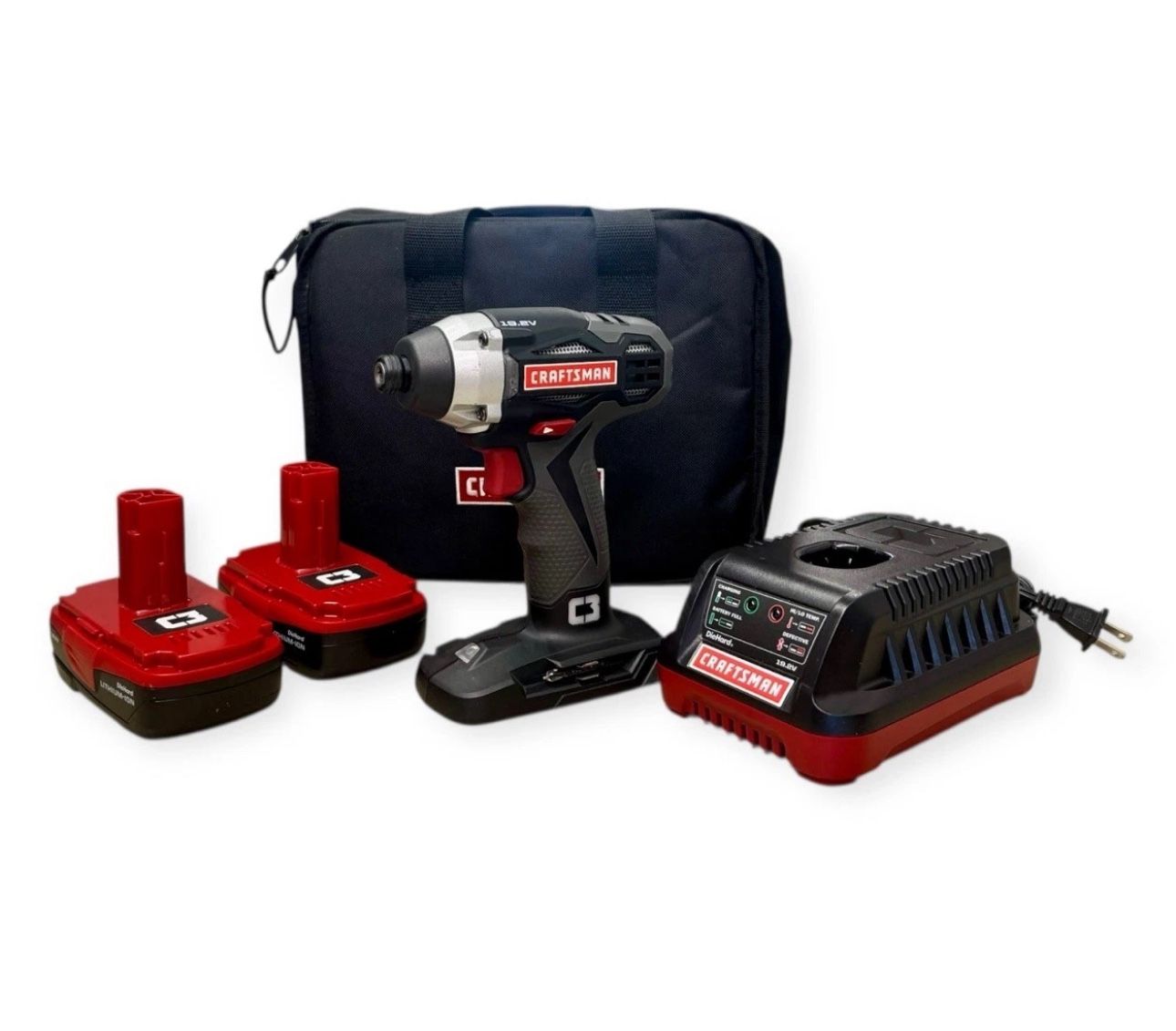 Craftsman Impact Driver, x Battery /Charger, Bag