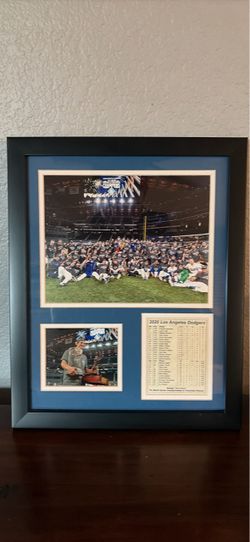 2020 Dodgers World Series Champions photo collage 15 1/2 inches X 12 1/2 in